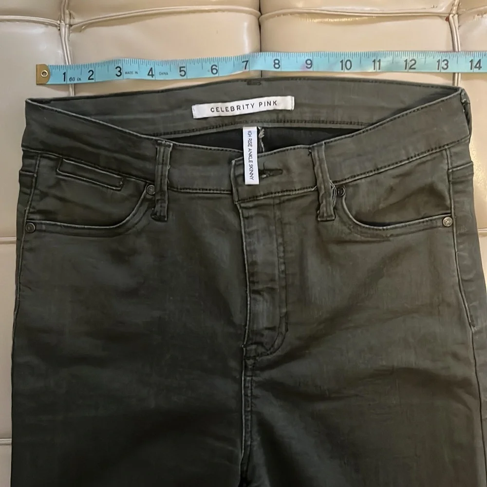 Olive Green Celebrity Pink High Rise Skinny Pants - Picture 2 of 5